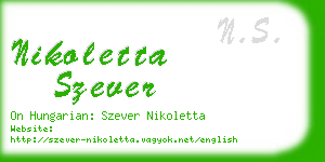 nikoletta szever business card